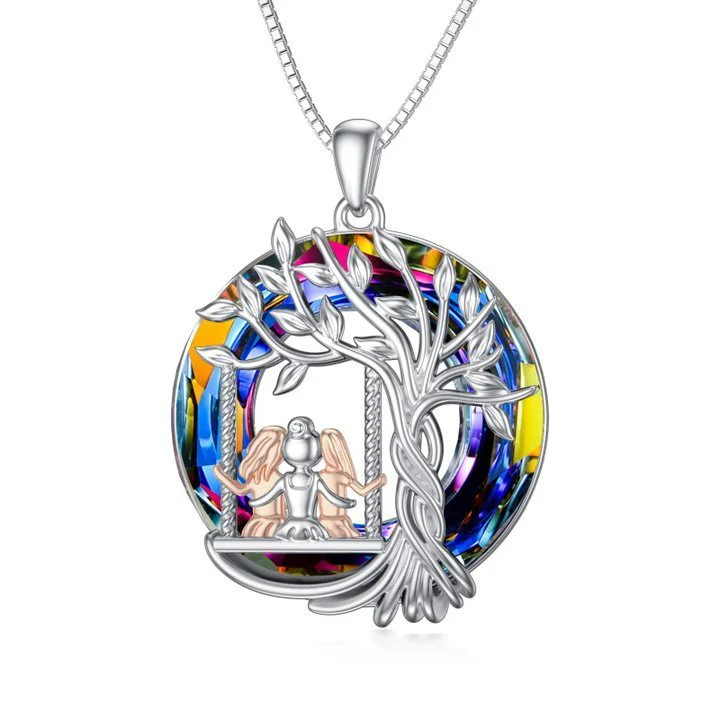 For Sister - S925 There's no greater gift than sisters Crystal Tree of Life Necklace - Image 3
