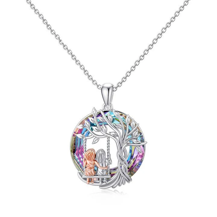 For Sister - S925 There's no greater gift than sisters Crystal Tree of Life Necklace - Image 4