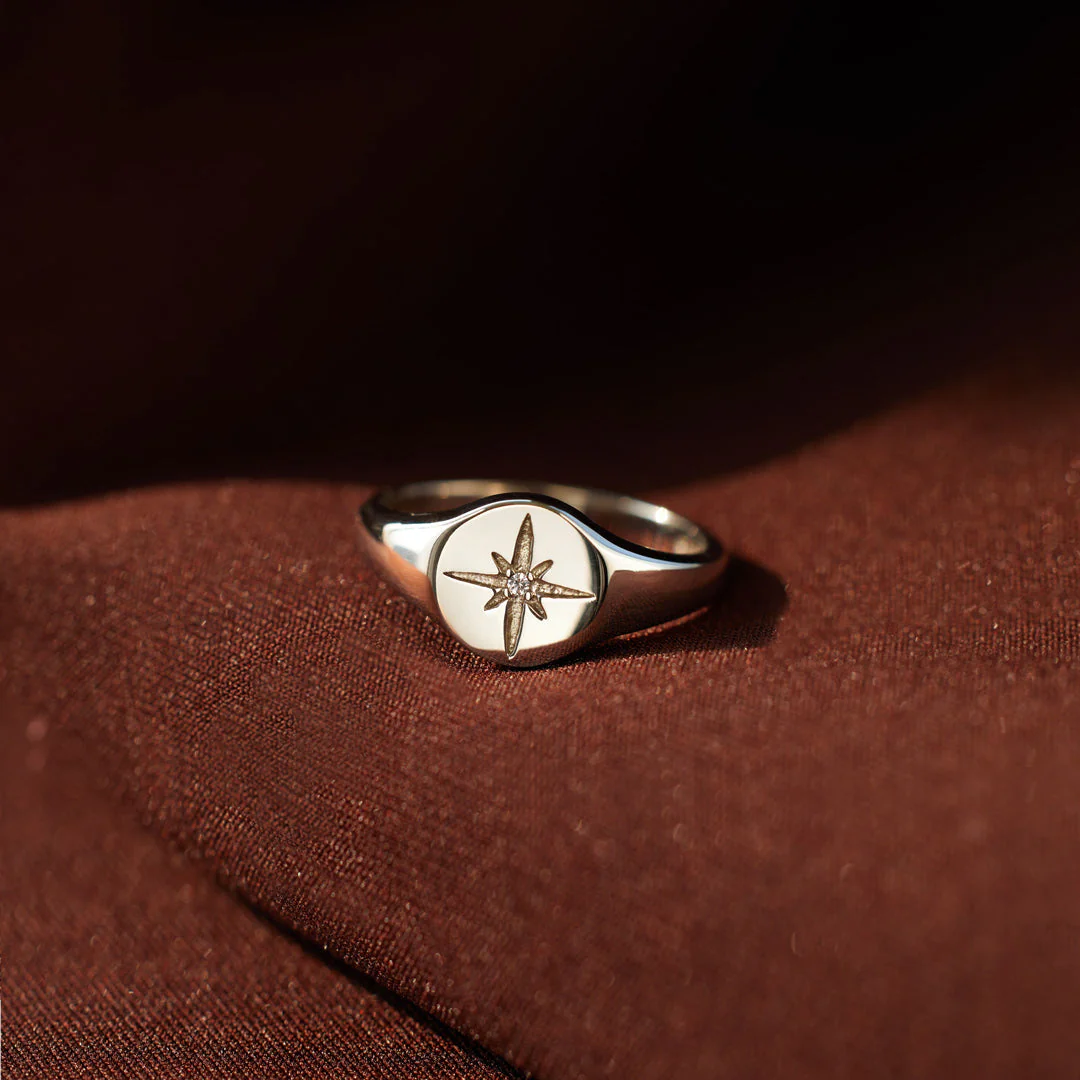 For Wife North Star Signet Ring - Image 6