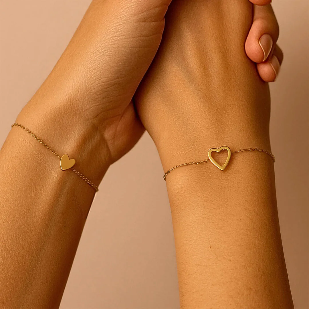Mother & Daughter Forever Together Heart bracelet - Image 2