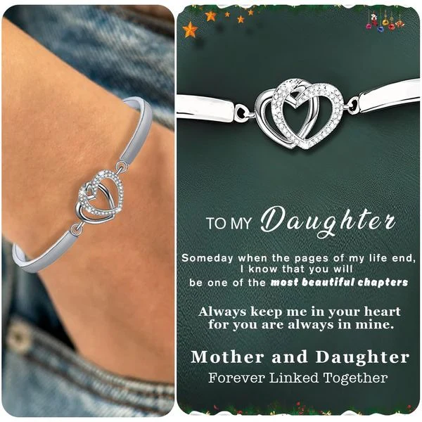 Mother & Daughter Forever Linked Together Double Heart Bracelet - Image 10
