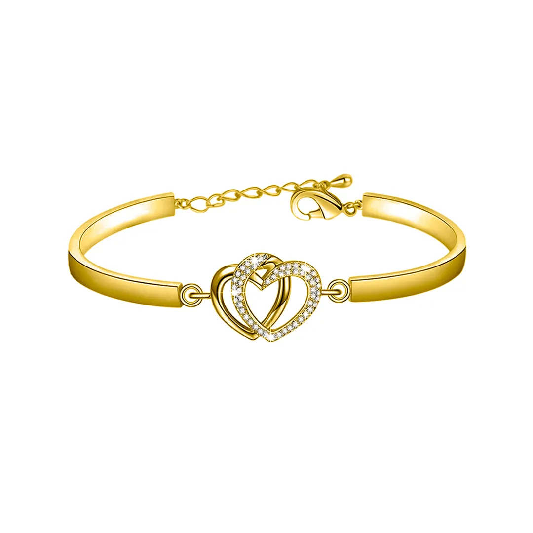 Mother & Daughter Forever Linked Together Double Heart Bracelet - Image 9