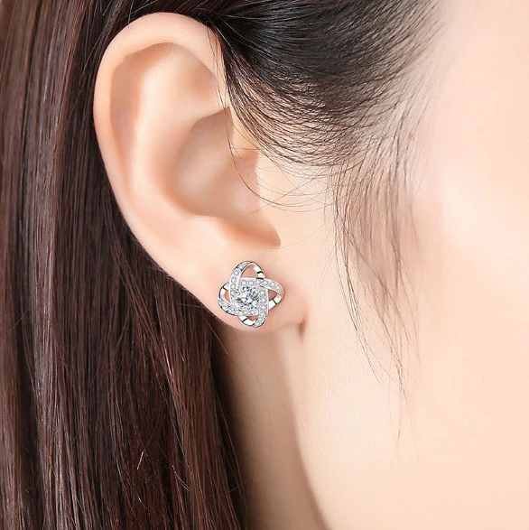 To My Beautiful Daughter - Forever Love Knot Sterling Silver Earring - Image 4