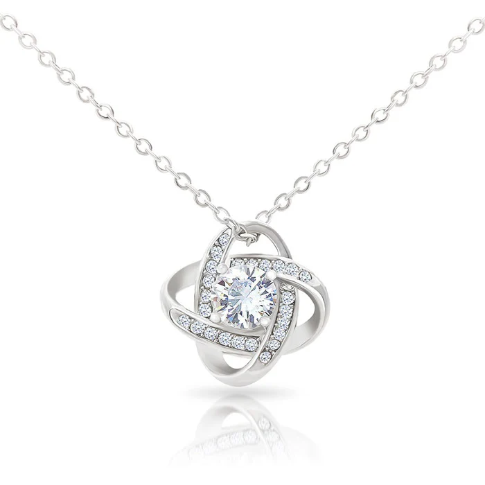 To My Beautiful Daughter - Forever Love Knot Sterling Silver Necklace