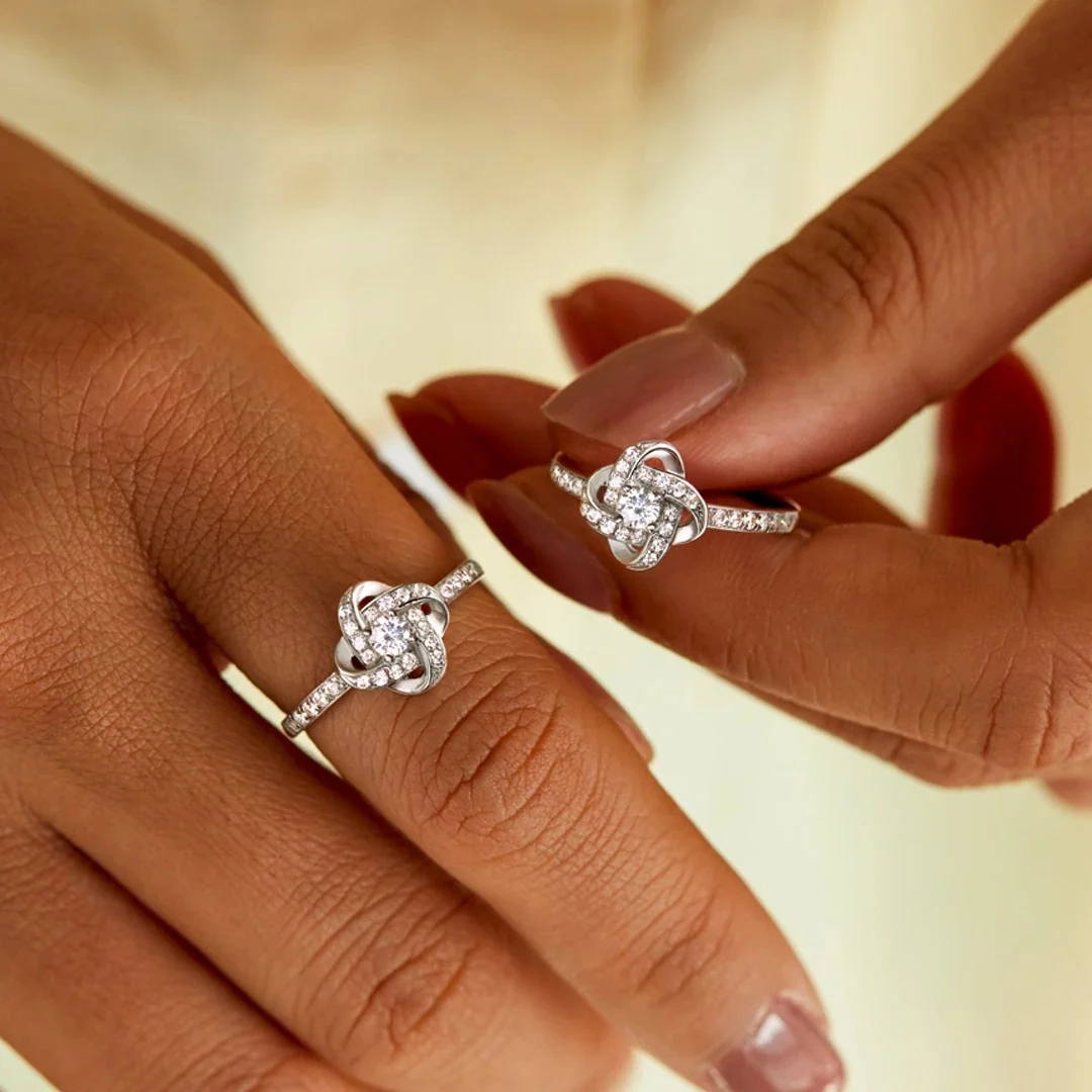 To My Beautiful Daughter - Forever Love Knot Sterling Silver Ring - Image 3