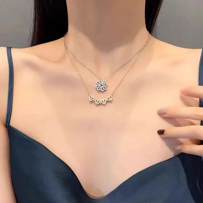 Hot Sale🎁Four Leaf Heart Shape Lucky Necklace - Image 3