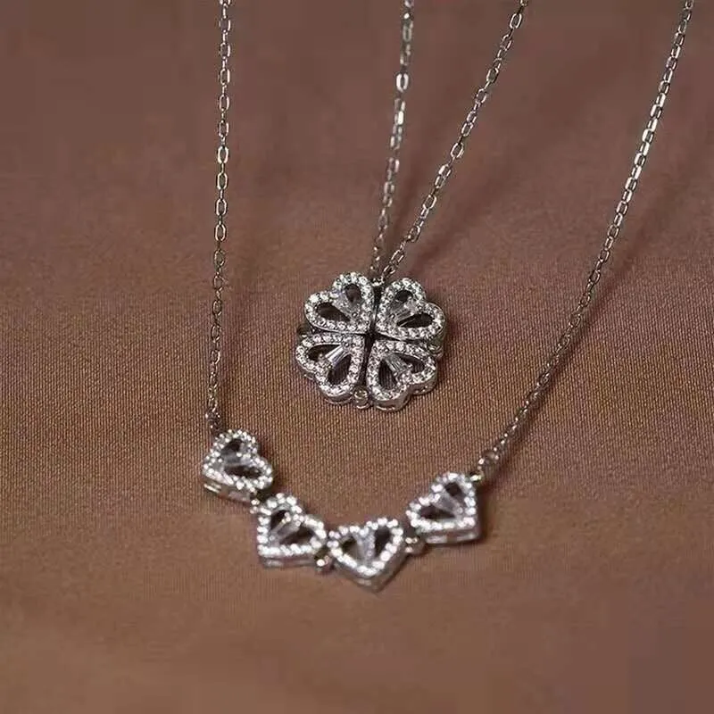 Hot Sale🎁Four Leaf Heart Shape Lucky Necklace - Image 7