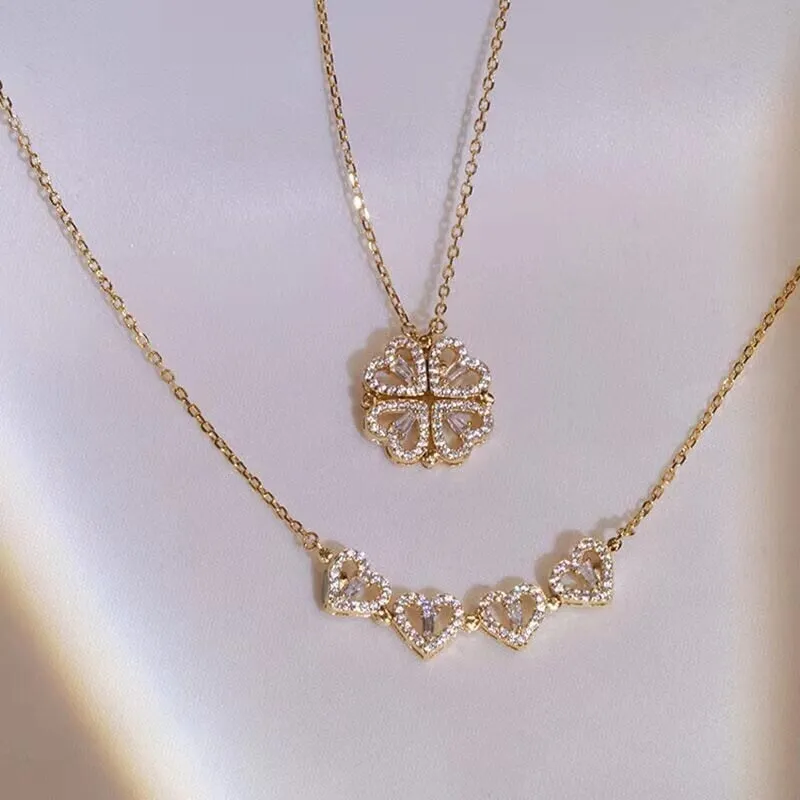 Hot Sale🎁Four Leaf Heart Shape Lucky Necklace - Image 8