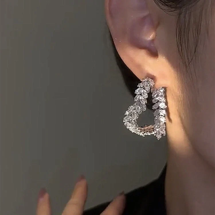 French Crystal Love Earrings - Image 3