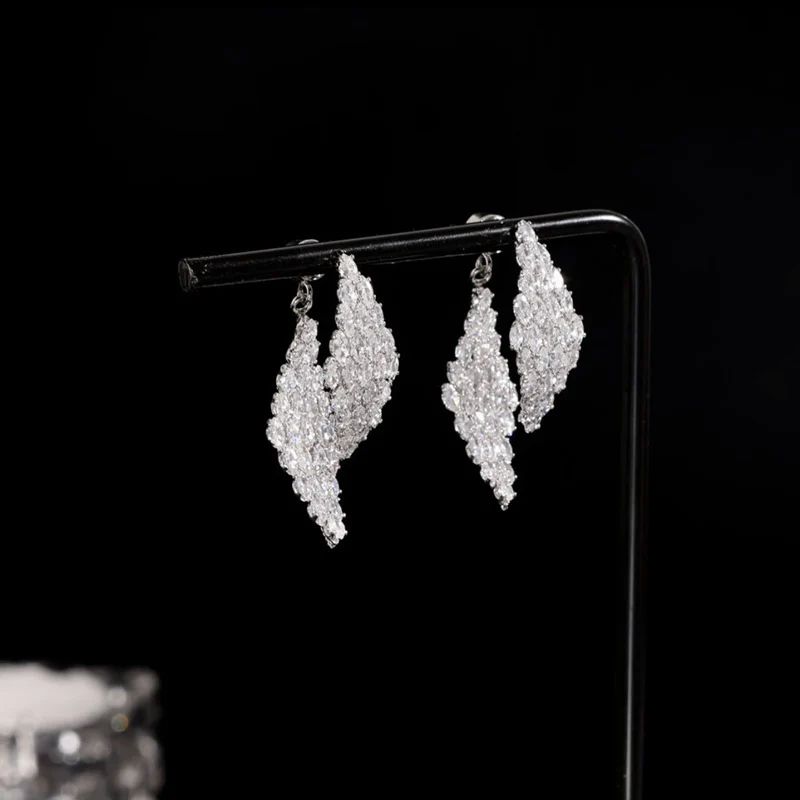 🌸French Rhombus Zircon Earrings - Image 2