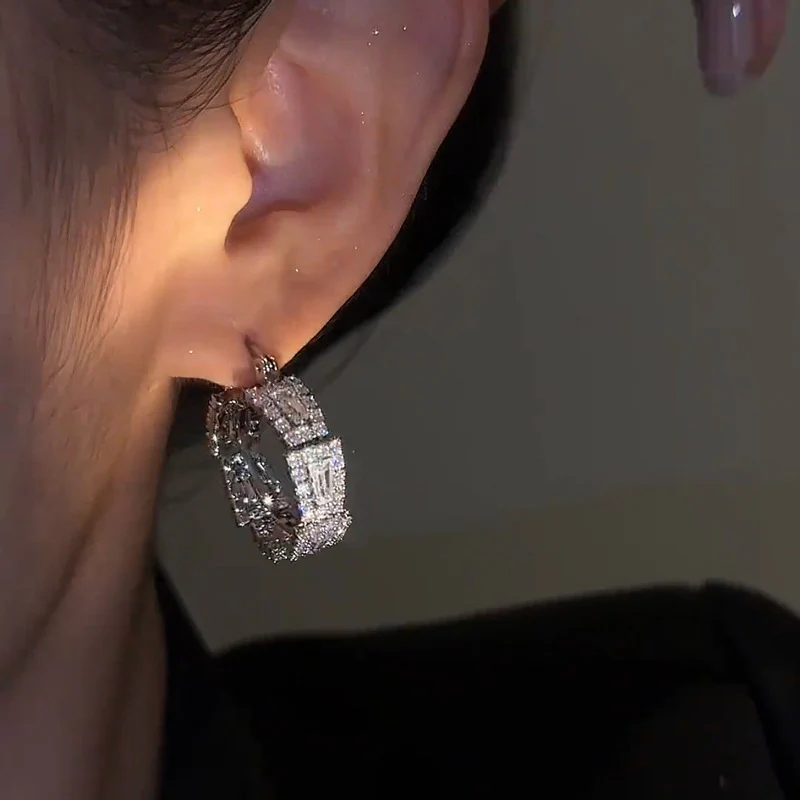🌸French Zircon Hoop Earrings - Image 5