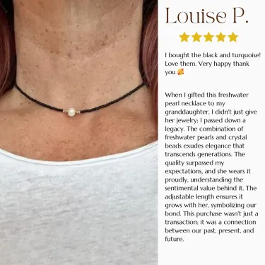 For Granddaughter - I am so proud of you freshwater pearl necklace - Image 2