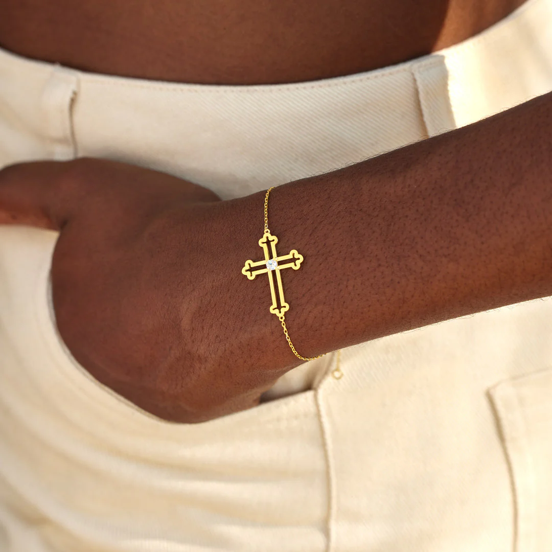 My Small Circle Of Female Friends Hollow Out Cross Bracelet - Image 2