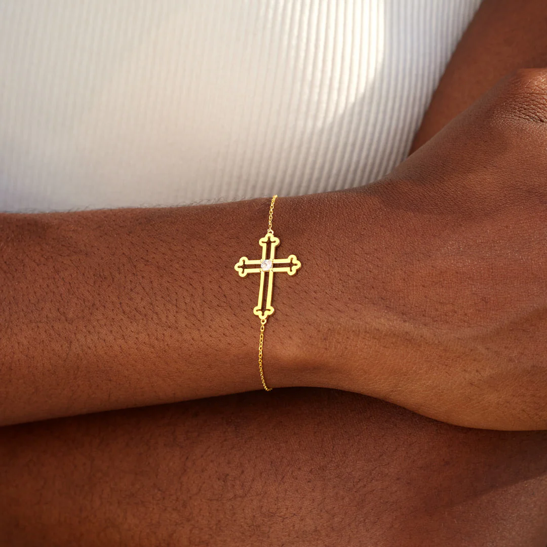 My Small Circle Of Female Friends Hollow Out Cross Bracelet - Image 6