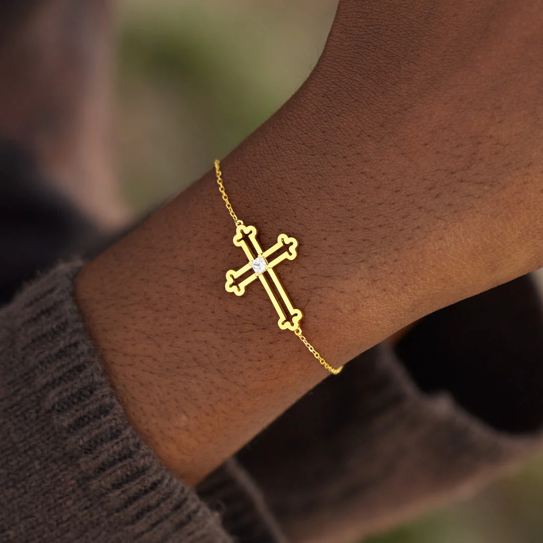 My Small Circle Of Female Friends Hollow Out Cross Bracelet - Image 7
