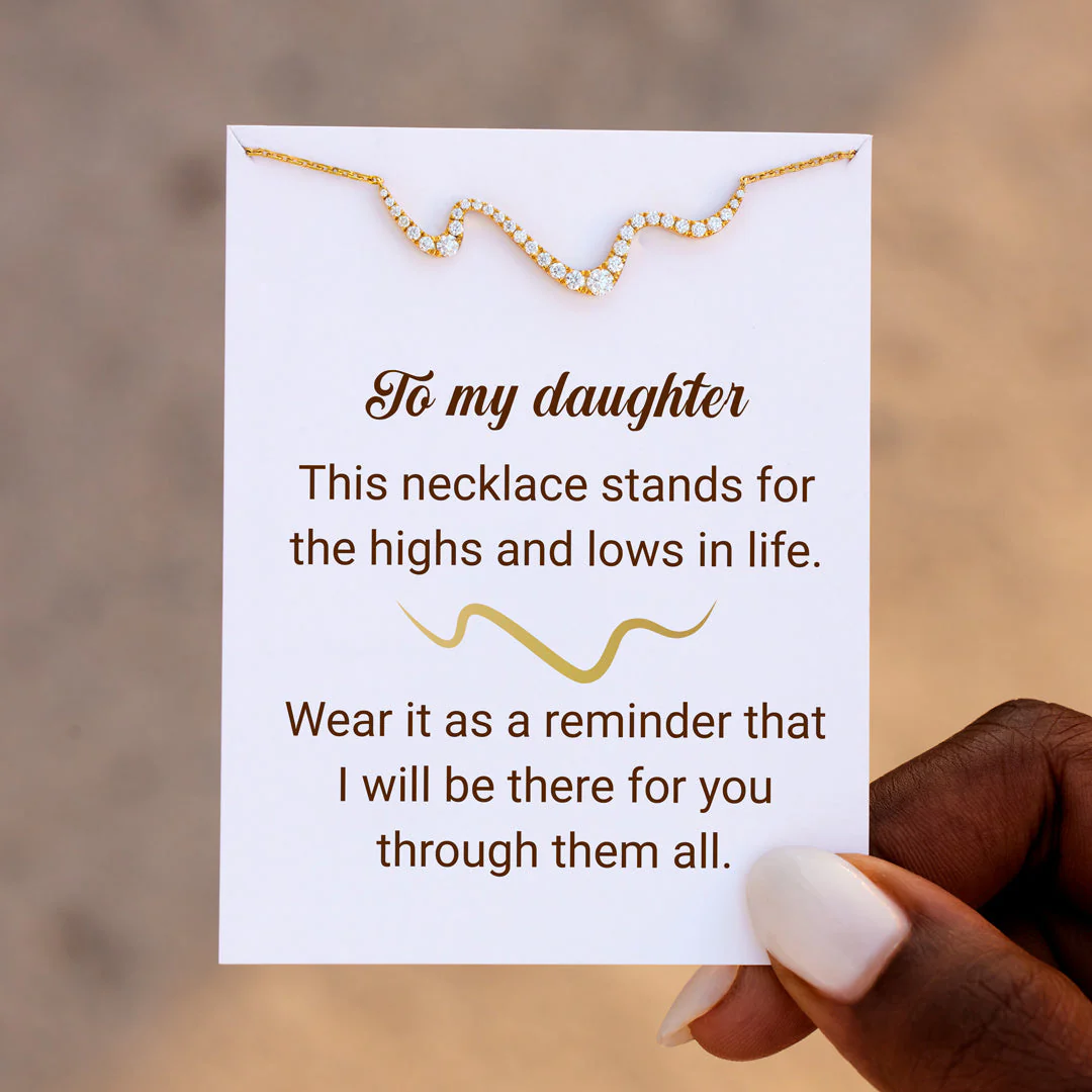 For Daughter I Will Be There For You Wave Necklace - Image 3