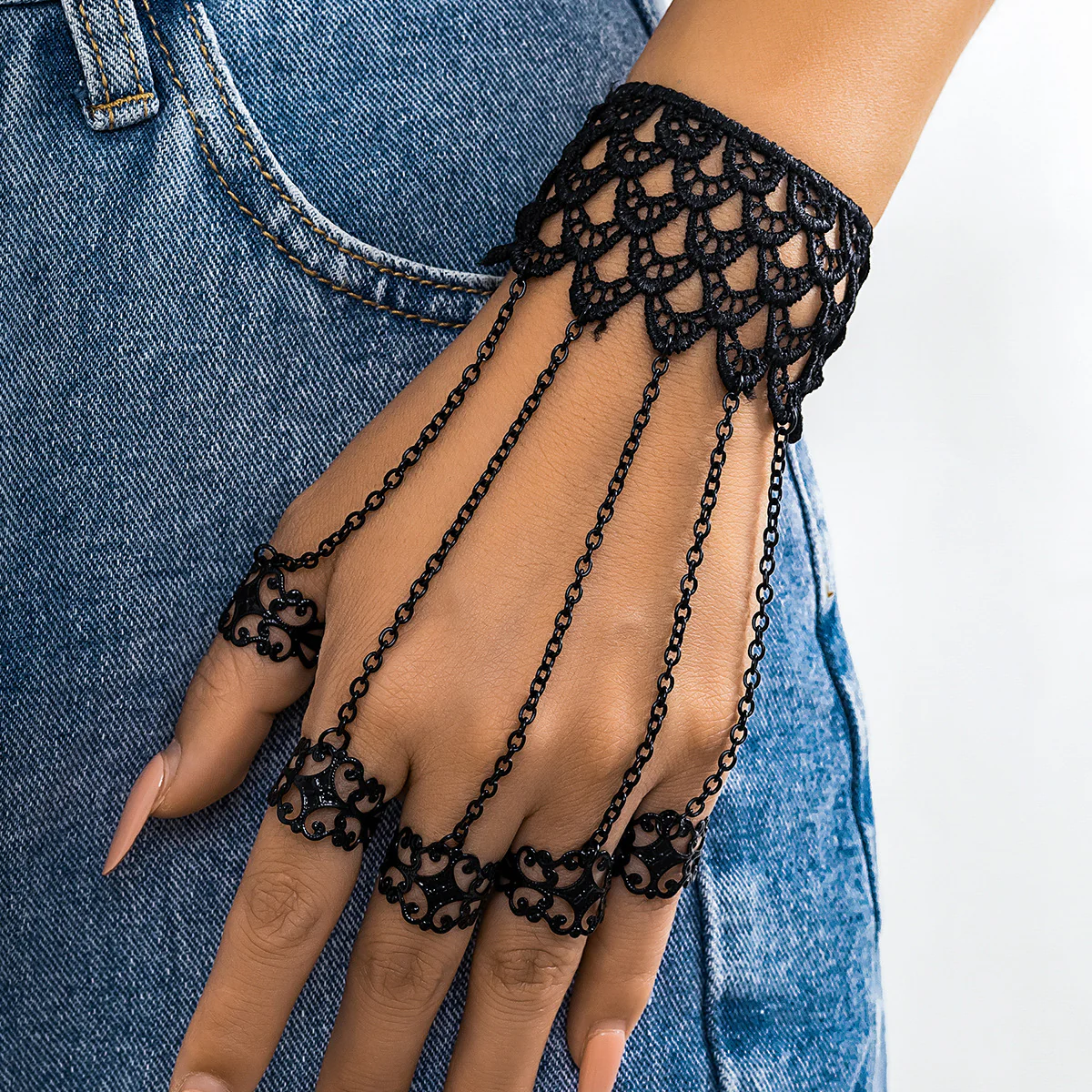 GOTHIC GLOVE METAL CUTOUT BRACELE - Image 2