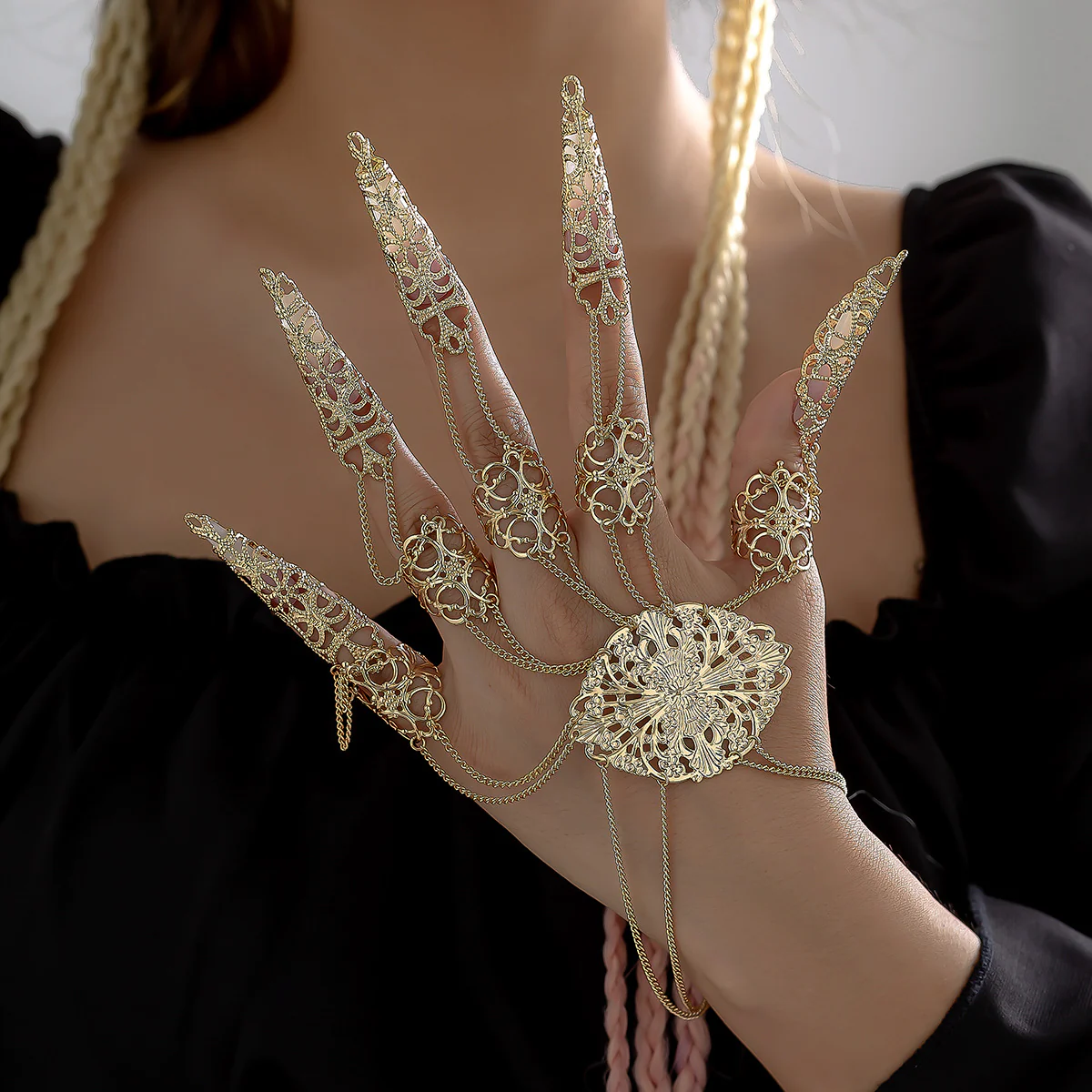 GOTHIC GLOVE METAL CUTOUT BRACELE - Image 5
