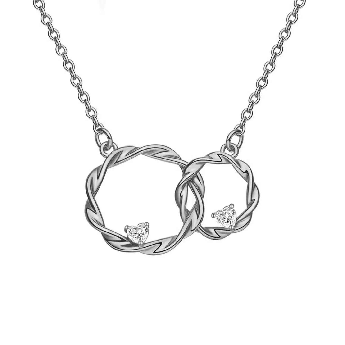 FOR MY GRANDDAUGHTER - I ALWAYS WITH YOU DOUBLE CIRCLE NECKLACE - Image 5