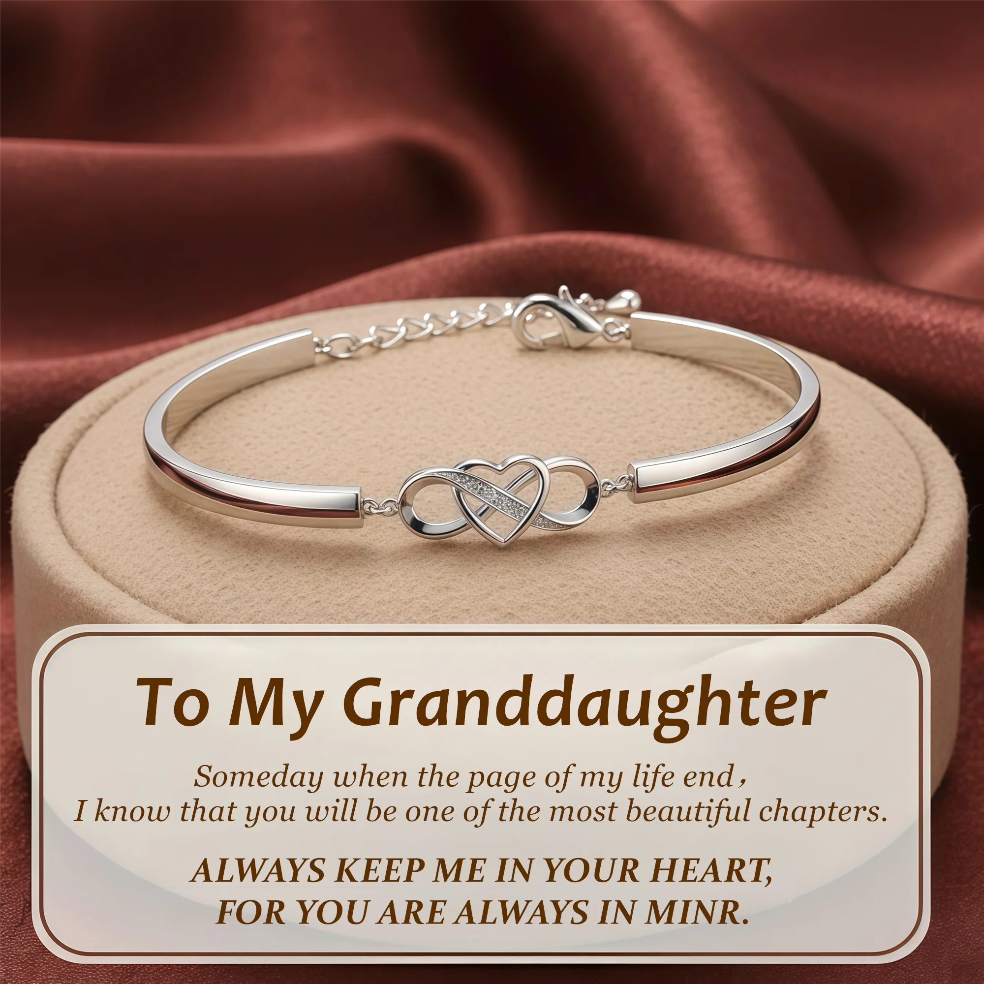 To My Granddaughter - Keep Me In Your Heart Infinity Bracelet