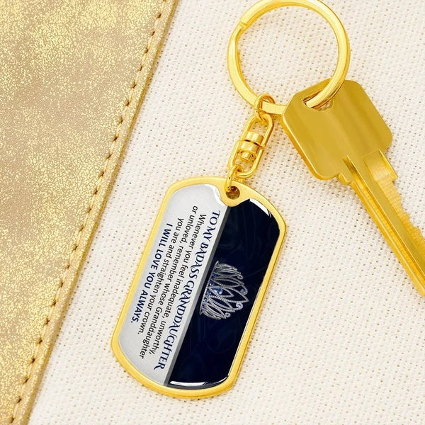 To My Badass Granddaughter - Keepsake for Granddaughter Keychain - Image 3