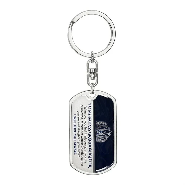 To My Badass Granddaughter - Keepsake for Granddaughter Keychain - Image 5