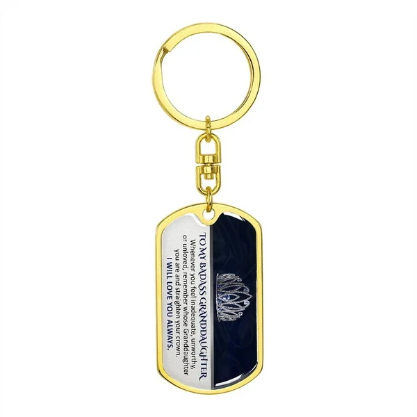 To My Badass Granddaughter - Keepsake for Granddaughter Keychain - Image 6