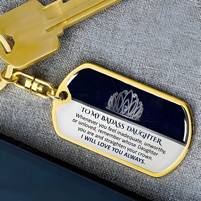 To My Badass Granddaughter - Keepsake for Granddaughter Keychain - Image 7