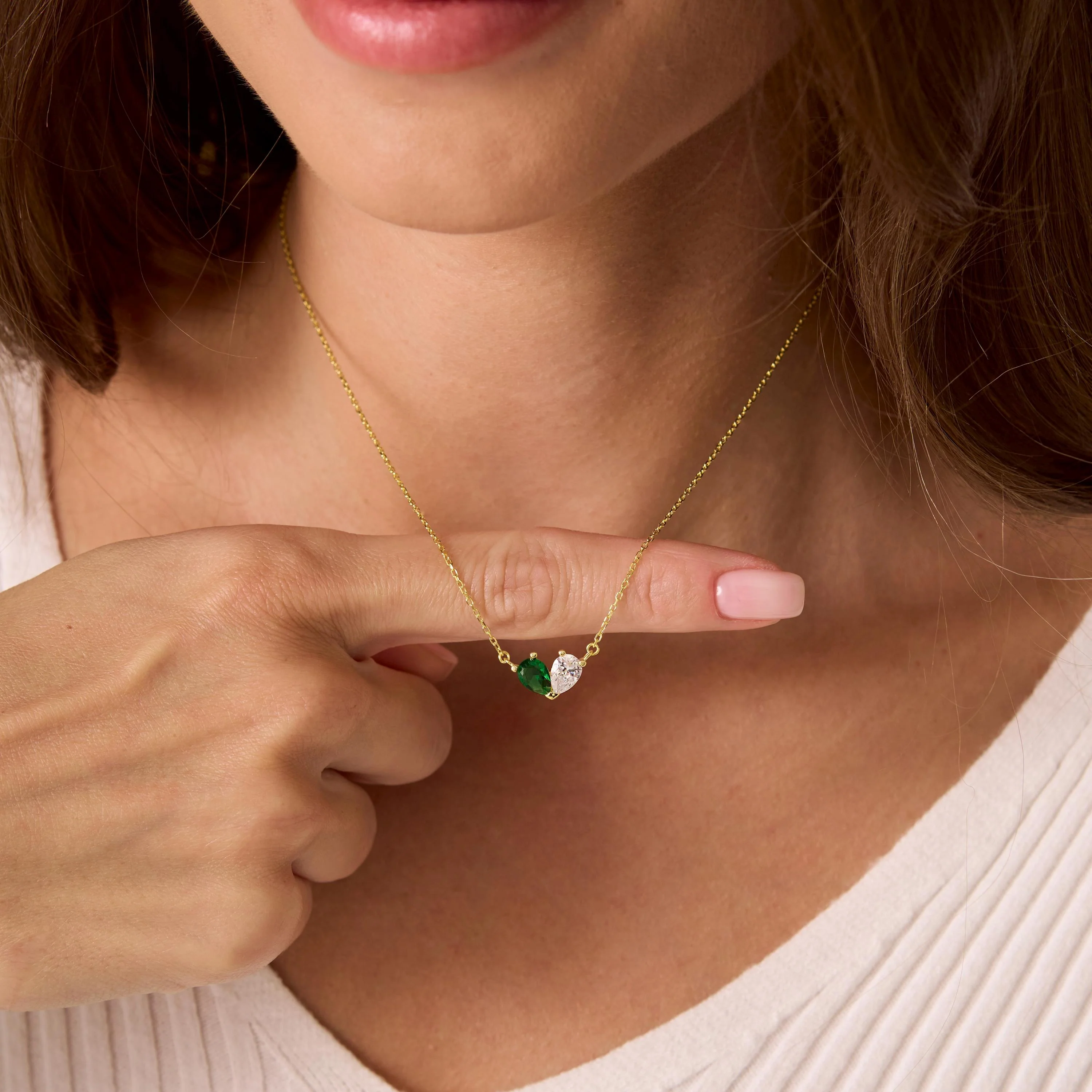 Custom Tiny Heart Birthstone Necklace - Image 5