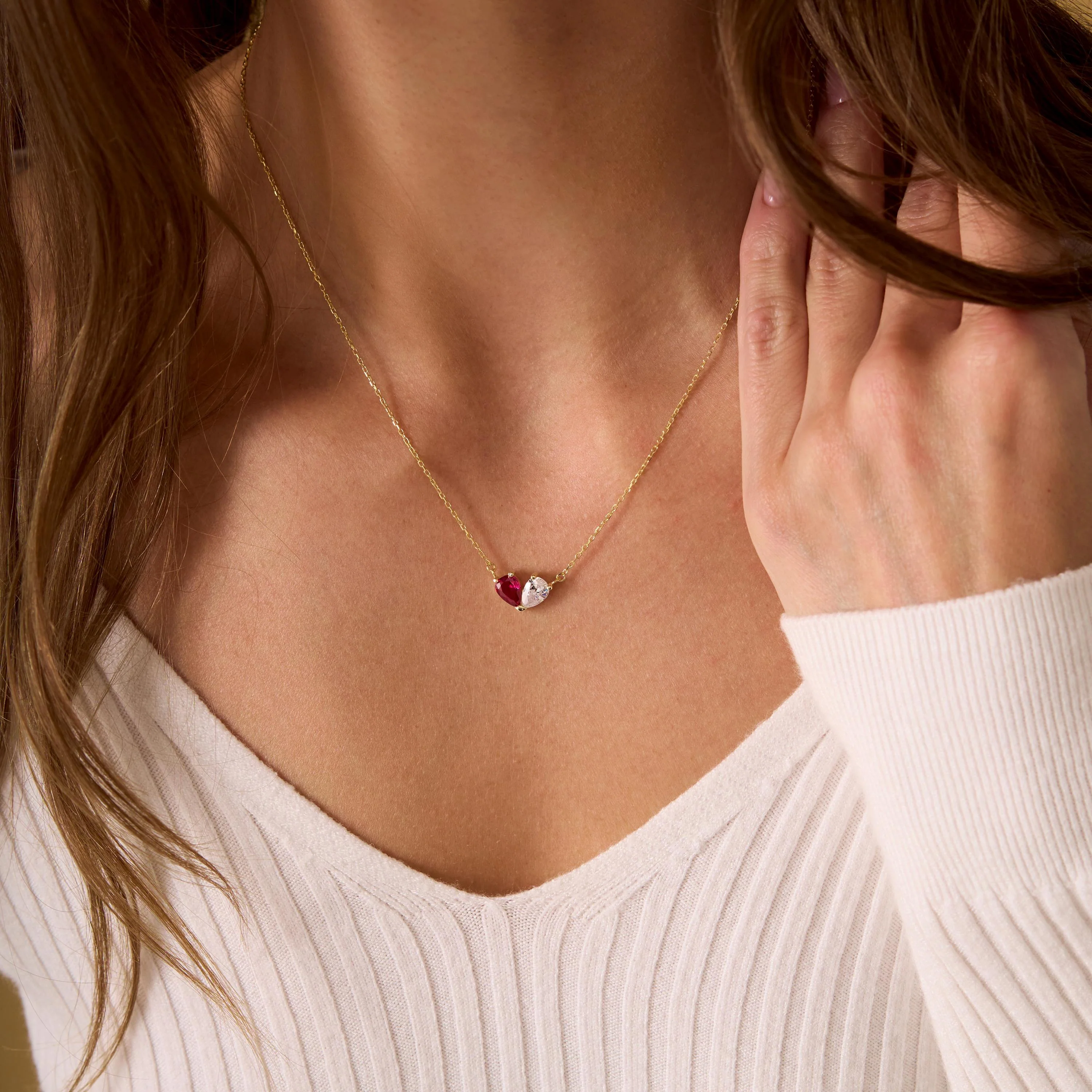 Custom Tiny Heart Birthstone Necklace - Image 6