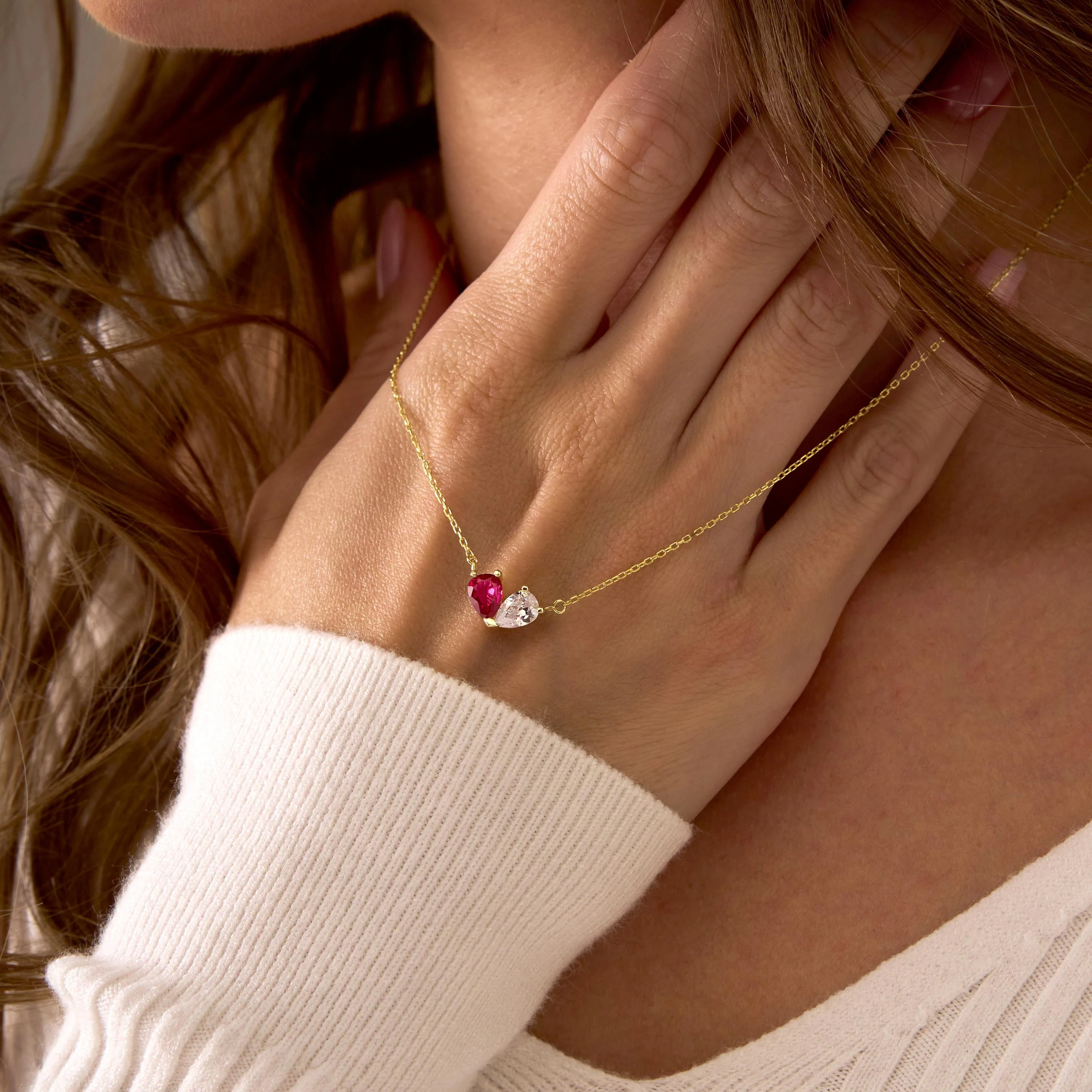 Custom Tiny Heart Birthstone Necklace - Image 7