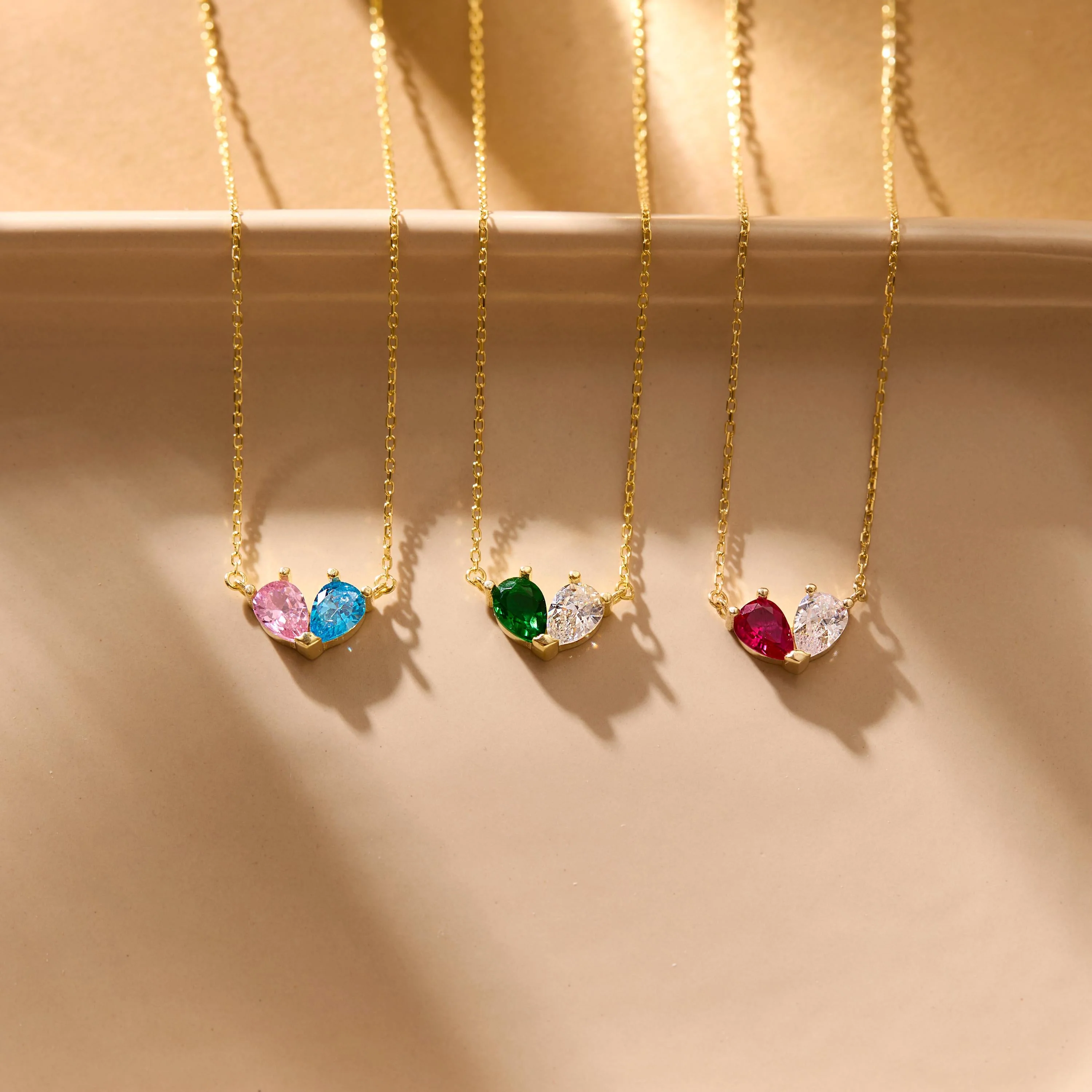 Custom Tiny Heart Birthstone Necklace - Image 8