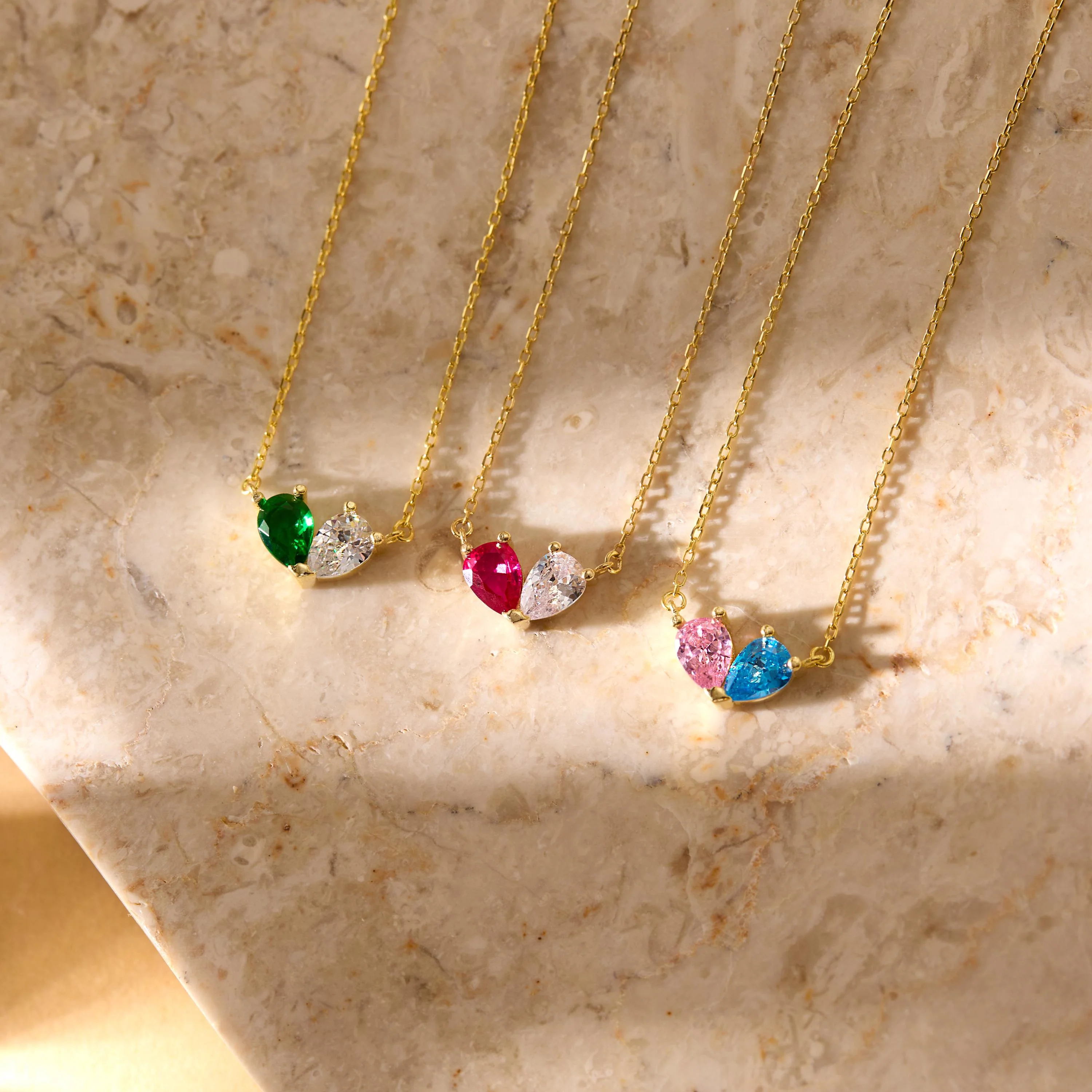 Custom Tiny Heart Birthstone Necklace - Image 9