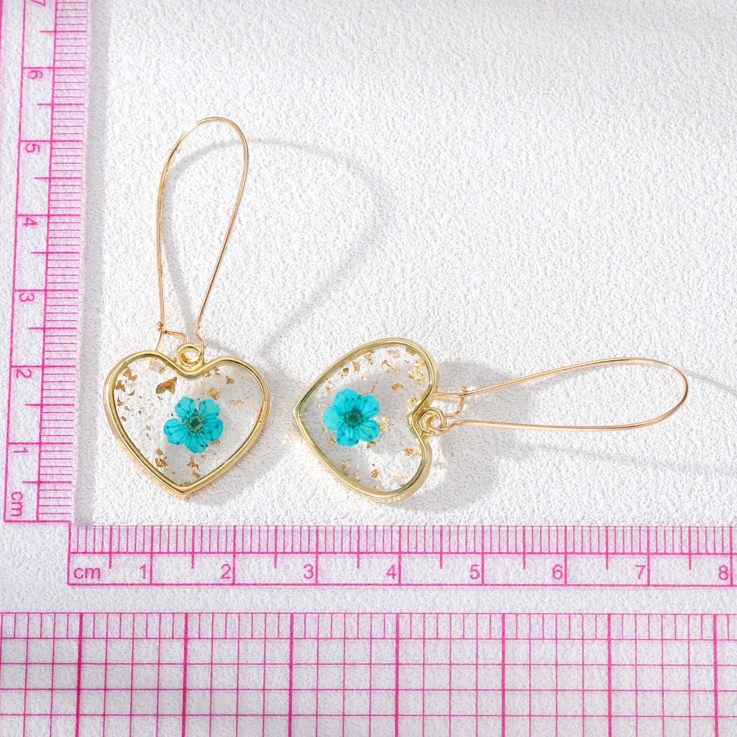 Heart Forget Me Not Flower Earrings - Image 6
