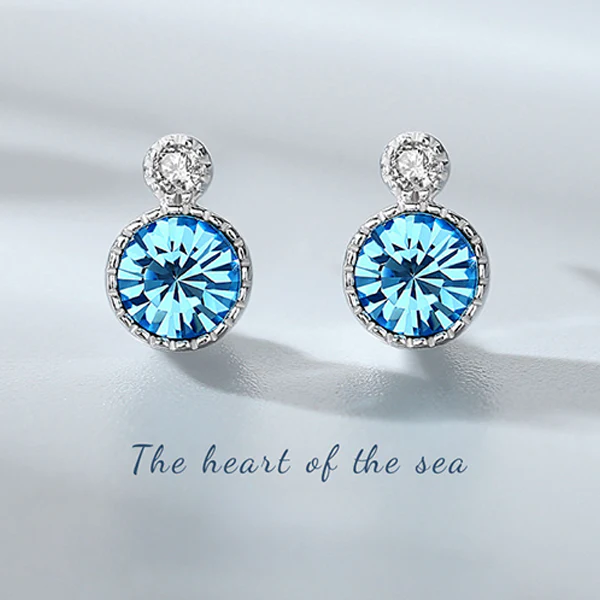 Heart of the Sea 925 Sterling Silver Necklace Earring Bracelet Set