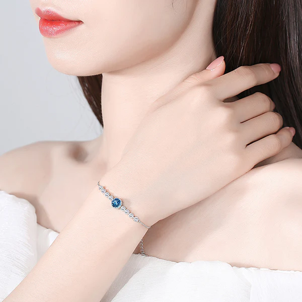 Heart of the Sea 925 Sterling Silver Necklace Earring Bracelet Set - Image 10