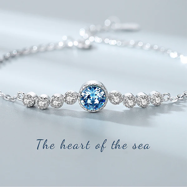 Heart of the Sea 925 Sterling Silver Necklace Earring Bracelet Set - Image 9