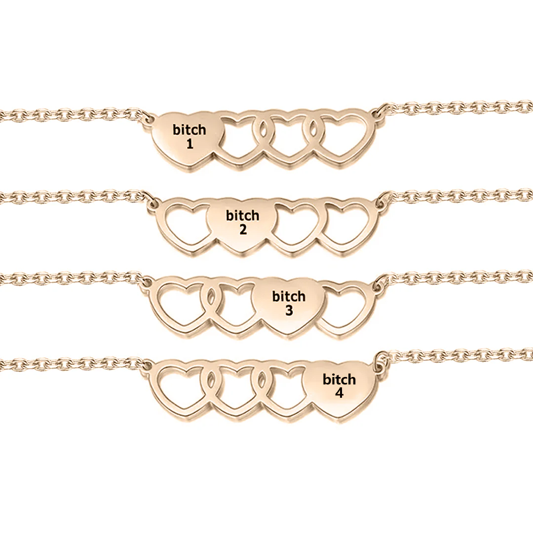 For Friend -You're My Favorite Bitch Heart Set Bracelet - Image 13