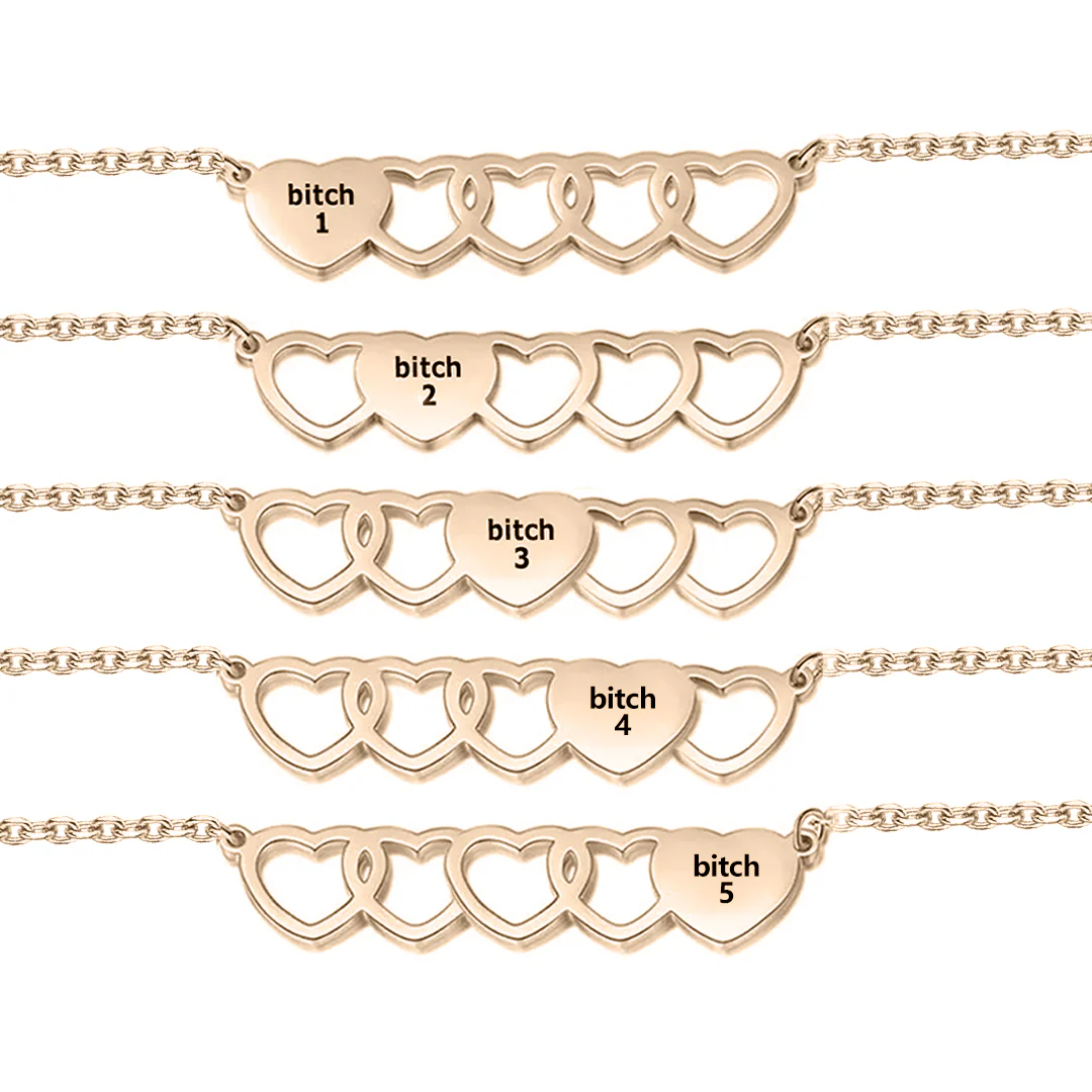 For Friend -You're My Favorite Bitch Heart Set Bracelet - Image 14