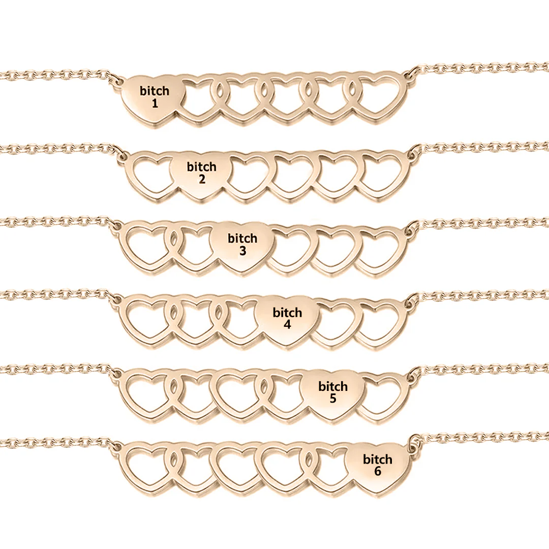For Friend -You're My Favorite Bitch Heart Set Bracelet - Image 15