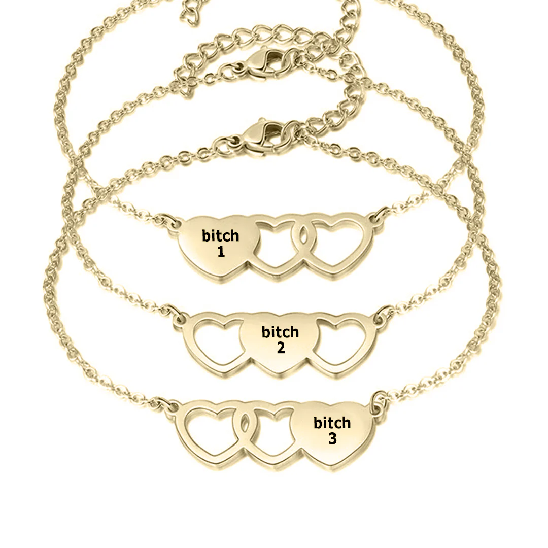 For Friend -You're My Favorite Bitch Heart Set Bracelet - Image 17