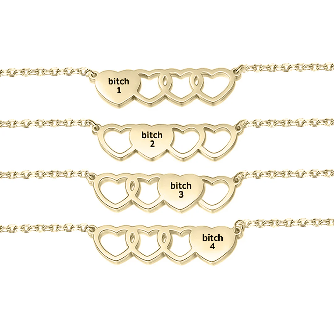 For Friend -You're My Favorite Bitch Heart Set Bracelet - Image 18