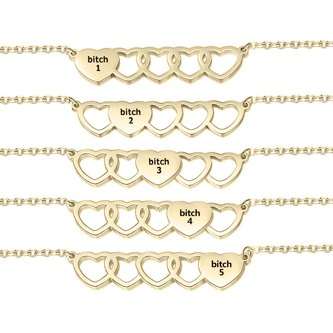 For Friend -You're My Favorite Bitch Heart Set Bracelet - Image 19