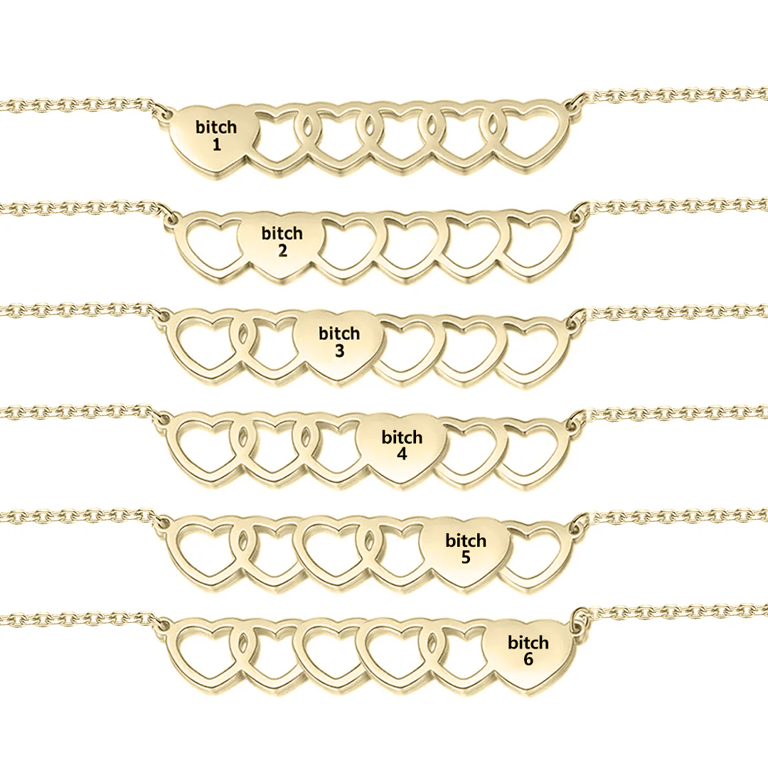 For Friend -You're My Favorite Bitch Heart Set Bracelet - Image 20