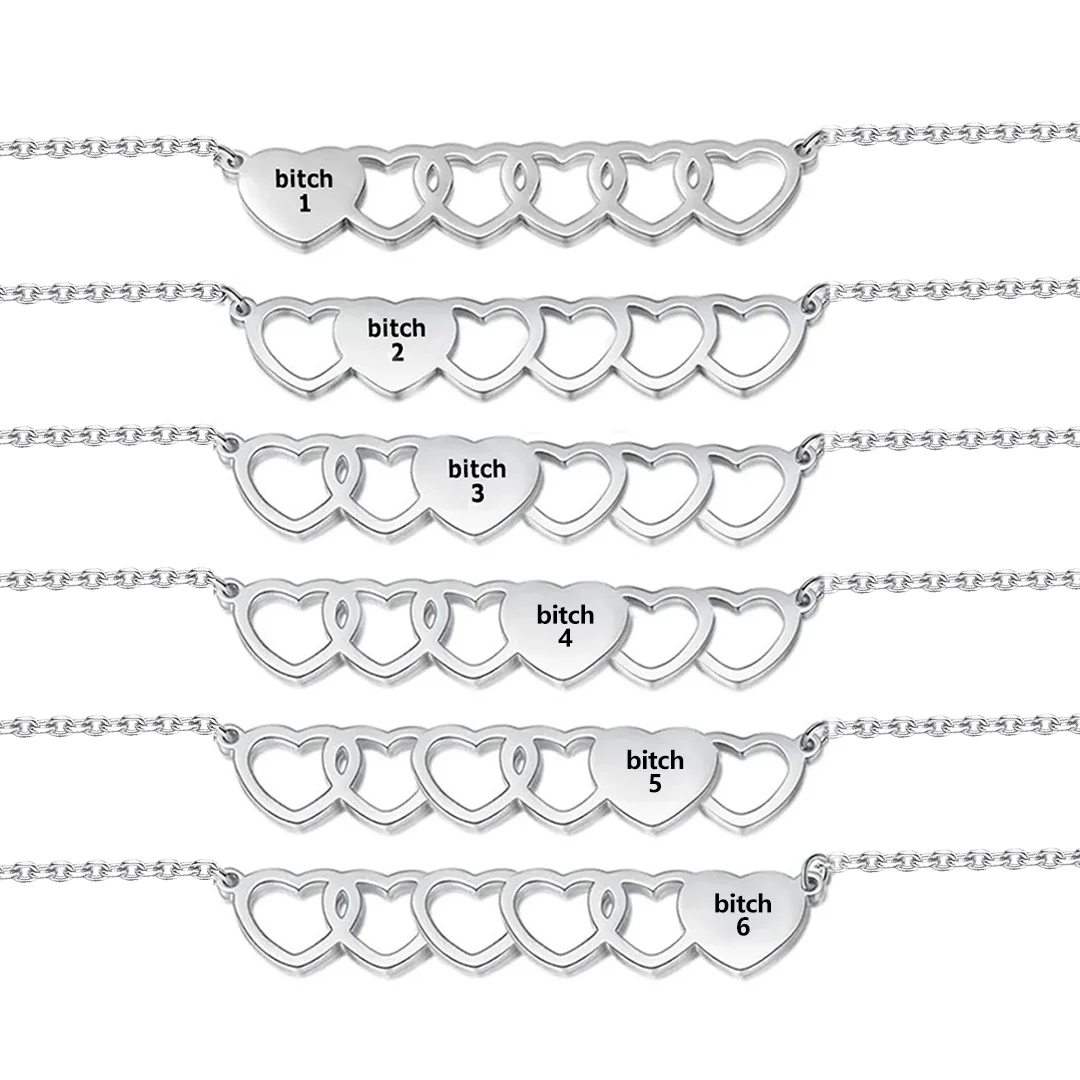 For Friend -You're My Favorite Bitch Heart Set Bracelet - Image 6