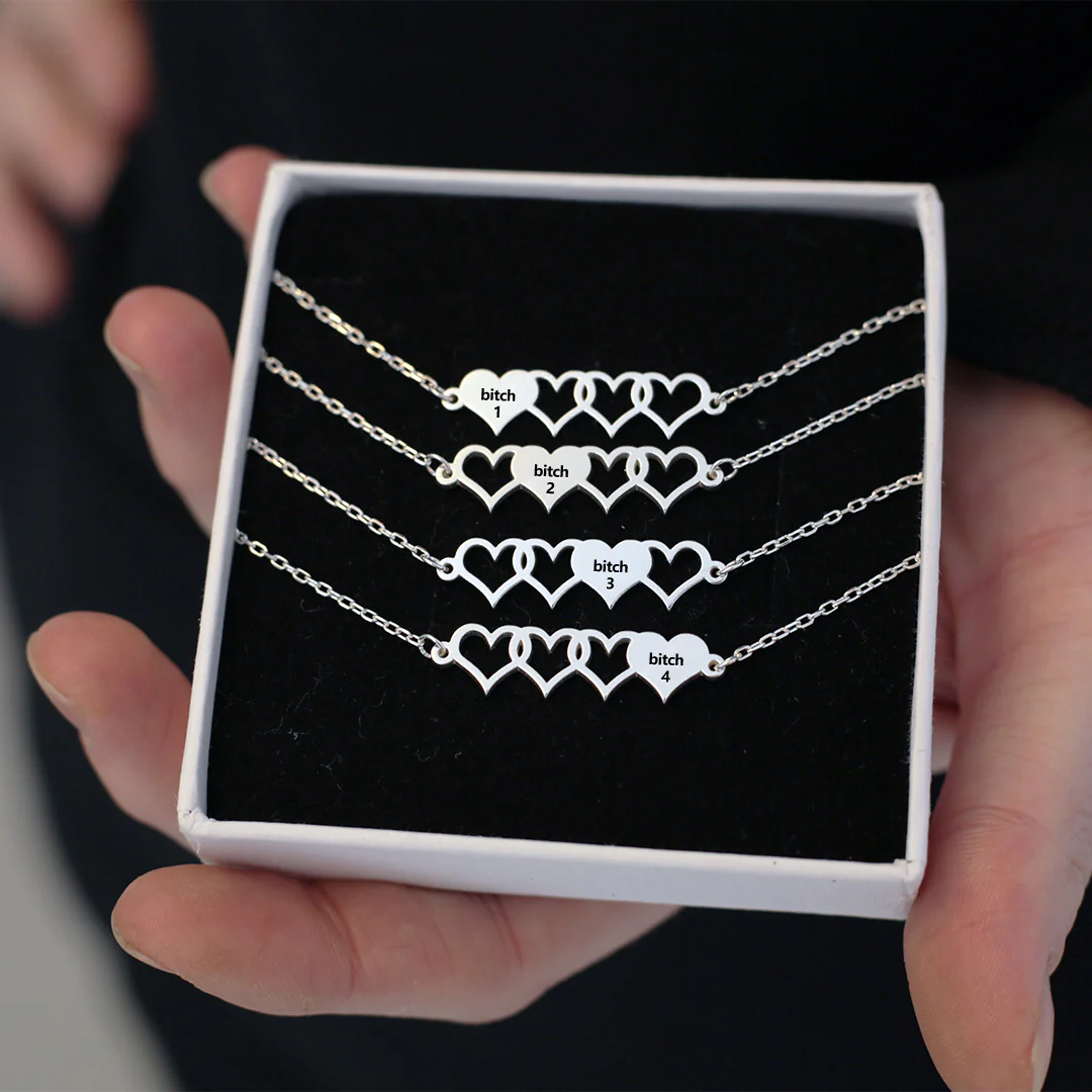 For Friend -You're My Favorite Bitch Heart Set Bracelet - Image 8