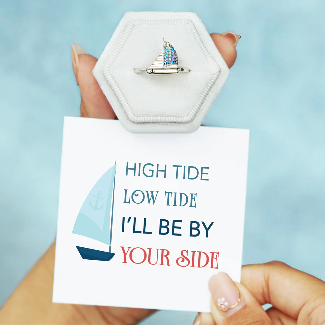 High Tide Or Low Tide Sailing Ship Ring - Image 3