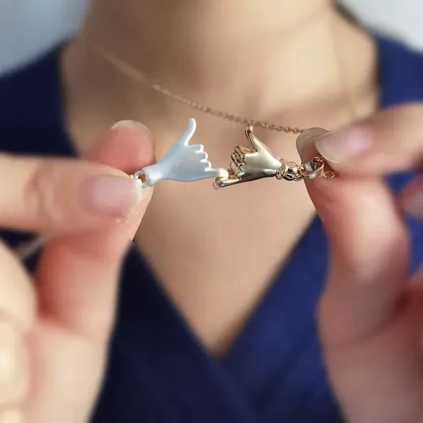 FOR FRIEND -YOU ARE MY FAVORITE BITCHES HOLDING HANDS NECKLACES - Image 2