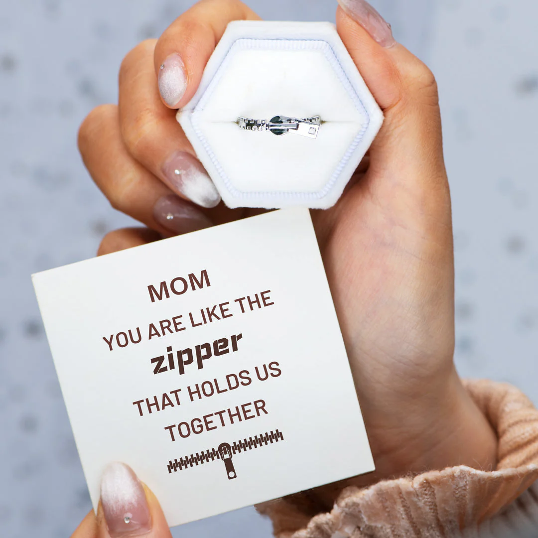 Mom Holds Us Together Zipper Ring - Image 3