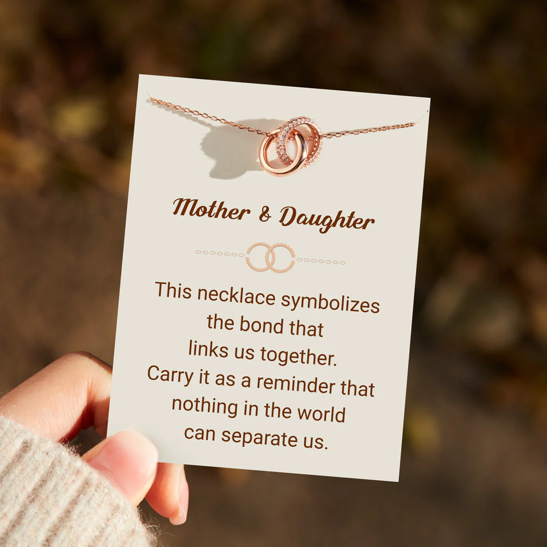 925 Sterling Silver Mother & Daughter Bond That Links Us Together Interlocking Necklace - Image 3